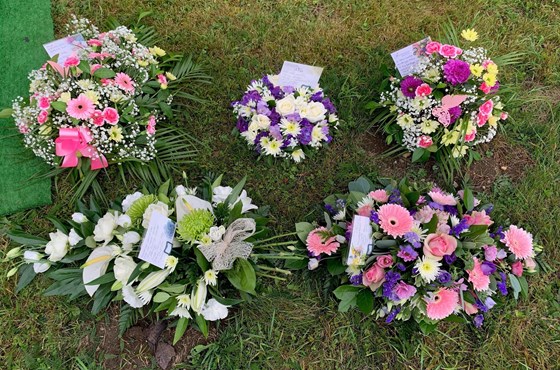 Floral tributes for Marjorie Bailey