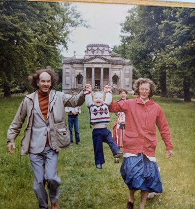 Marion and Noel with young Jonathan 1981 at Gibside
