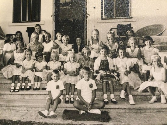 Paula and classmates at Peak School, Hong Kong in 1957 (from Amanda Rowe)