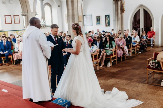 Joining us on the front row for mine and Olivia's wedding at St Paul and St Stephen's church in Gloucester.