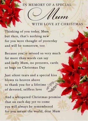 Thinking of you at Christmas Mum xx