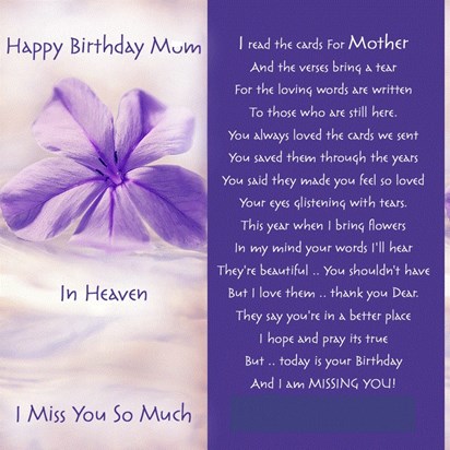 Happy Birthday in Heaven Mum ....miss you always Susan xxx