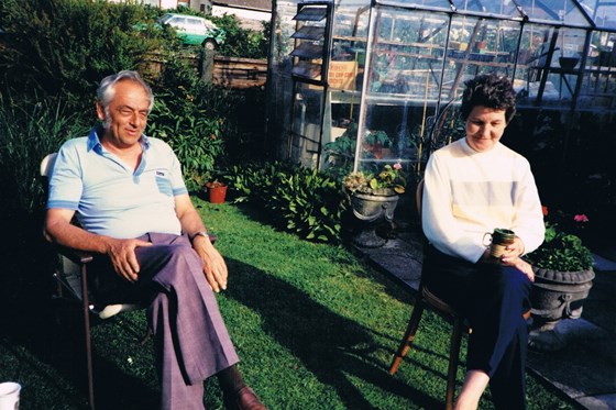Ken & Shirley relaxing in garden