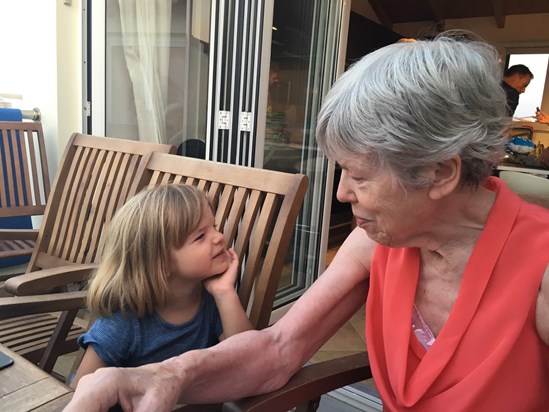 Hollie listening to granny wisdom 2016