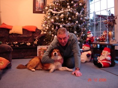 Dad & Budley at Christmas