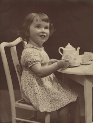 Eleanor having a tea party