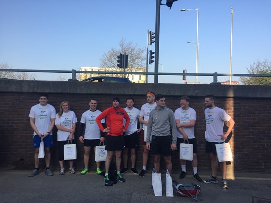 Thank you to Tom and Luke for running 29 miles from central London to Maidstone and joined for the last 3 miles by the Allianz team.