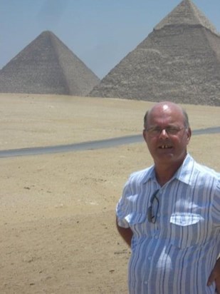 Pete at the Pyramids of Giza, June 2008.