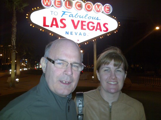 Pete enjoying the sights of Las Vegas with Clare on one of their adventures, February 2012