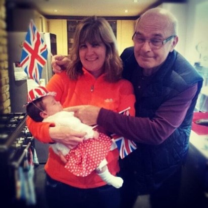 Celebrating the Queen’s diamond jubilee with baby Evie. 