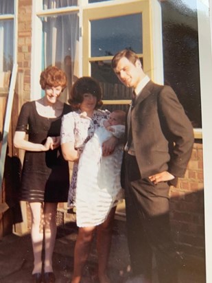 Pete and Ellen with Marie at baby Richard’s christening. 