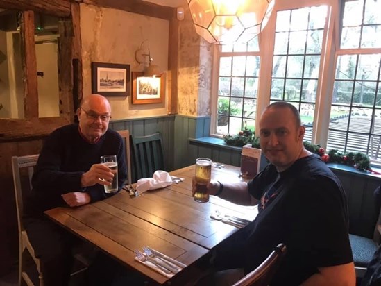 ‘Proud at The Peacock”. Having a drink with Simon, December 2019