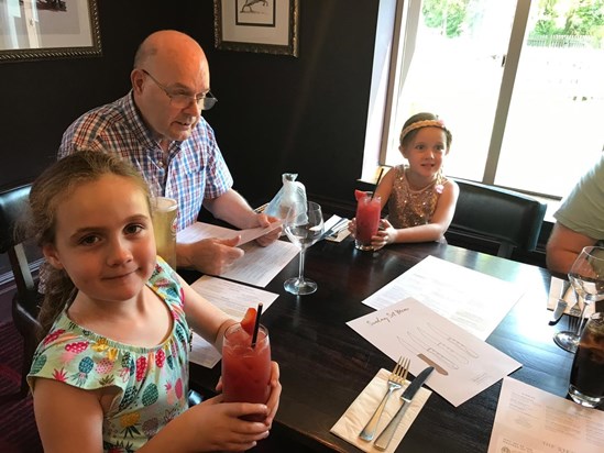 With Evie and Cecily at Ellen’s birthday meal, August 2019