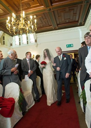 Walking Emily down the aisle, September 2010