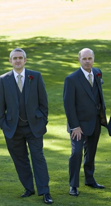 Father of the bride with his son in law, Emily and Nick’s wedding, September 2010