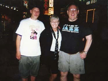 Aaron, Bobbie & Mike in Osaka, Japan, 2001