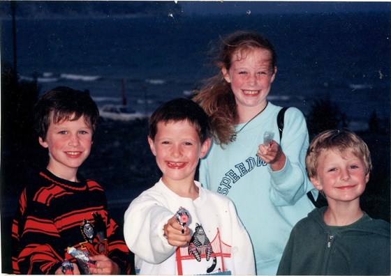 Will, Charlie, Harriet & Nick on holiday in Swanage