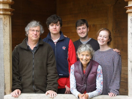 All five of us in the pagoda - with Will in our hearts
