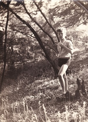 Young George in woods