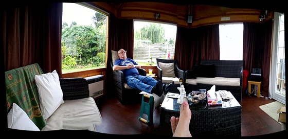 Relaxing in our Summer house!