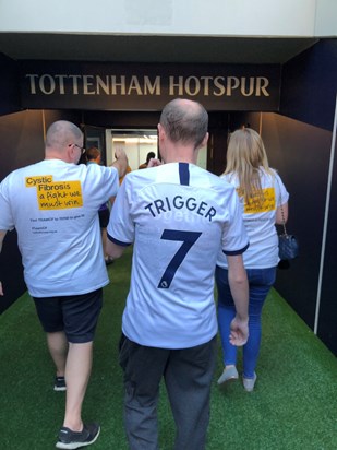 Walking down the tunnel of craigs beloved Spurs 