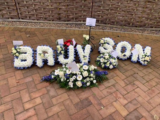 Floral tributes for Craig Sawyer