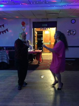 December 2017. Robin and Ruth dancing at Ronnie’s 50th birthday celebration.