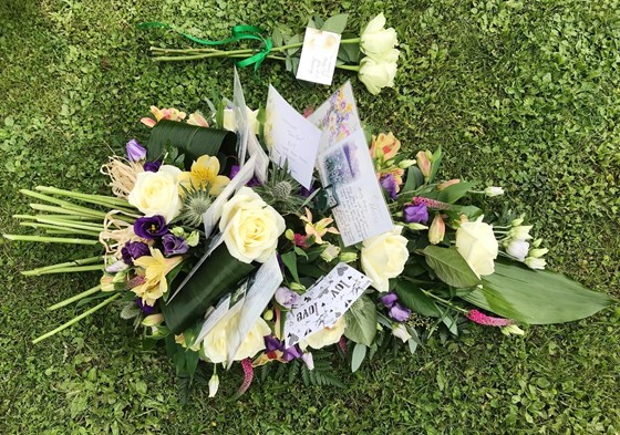 Floral tributes for Andrew Hall