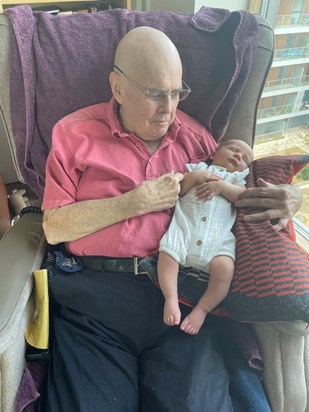 With his grandson, Jude