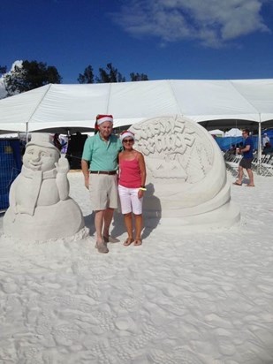 At the sandcastle competition on Siesta Key, Florida