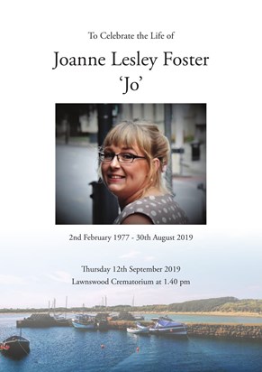 Order of Service   Jo Foster 1