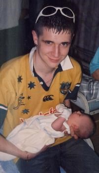 Robbie and nephew baby Nathan June 2nd 2002