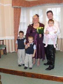 Mum n Amanda with Nathan,Harrison,and Lacey  on their wedding day