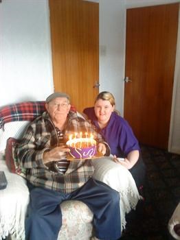 grandad and rosie on her birthday dec 2010