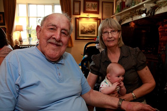 Dad and mum, enjoying one of many lunches out with Robert, Andie and baby Gweneth
