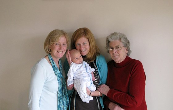Rosslyn, her daughter Laura, with baby Archie and her Mum Sheila in 2008