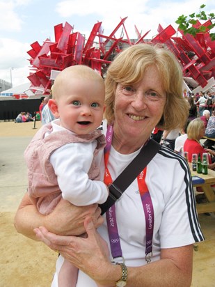 Games Maker volunteer at London Olympics 2012 with baby Monty.