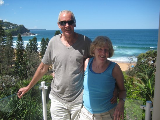 Rosslyn with brother Brian in Oz. 
