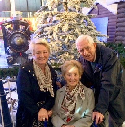 Jacki, Mum and Dad. Christmas wonderland in Milton Keynes centre December 2016