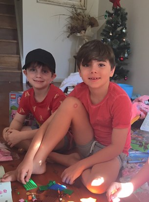 Olli aged 9, Miles age 6 Christmas day  2021 at Sam's home N. Avoca Australia xx
