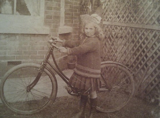 Nana with her childhood bicycle