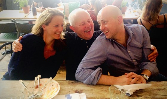 Dad, Gemma and James at lunch in 2014