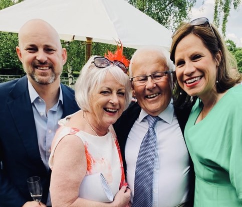 Dad, Beverley, Jo and James at a family wedding in May this year