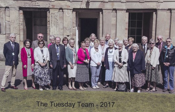 With fellow volunteers at Calke Abbey (second from the right)