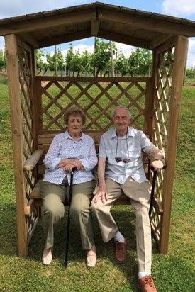 With Mum at Bobbington vineyard June 2014 