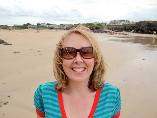 Trish   in a place she loved   Bigbury Beach, South Devon