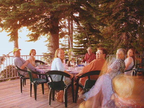 Trish and Rob (foreground) and family group