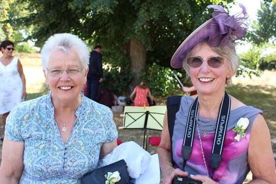 4th August 2018, Frances and Rachel at Alison's wedding