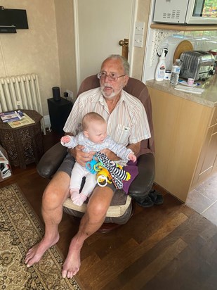 Colin with great granddaughter Alice 