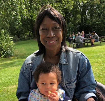 Joseph with Mummy at his 2nd birthday picnic - August 2019